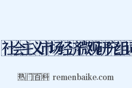 社会主义市场经济微观研究组词是什么意思的图片